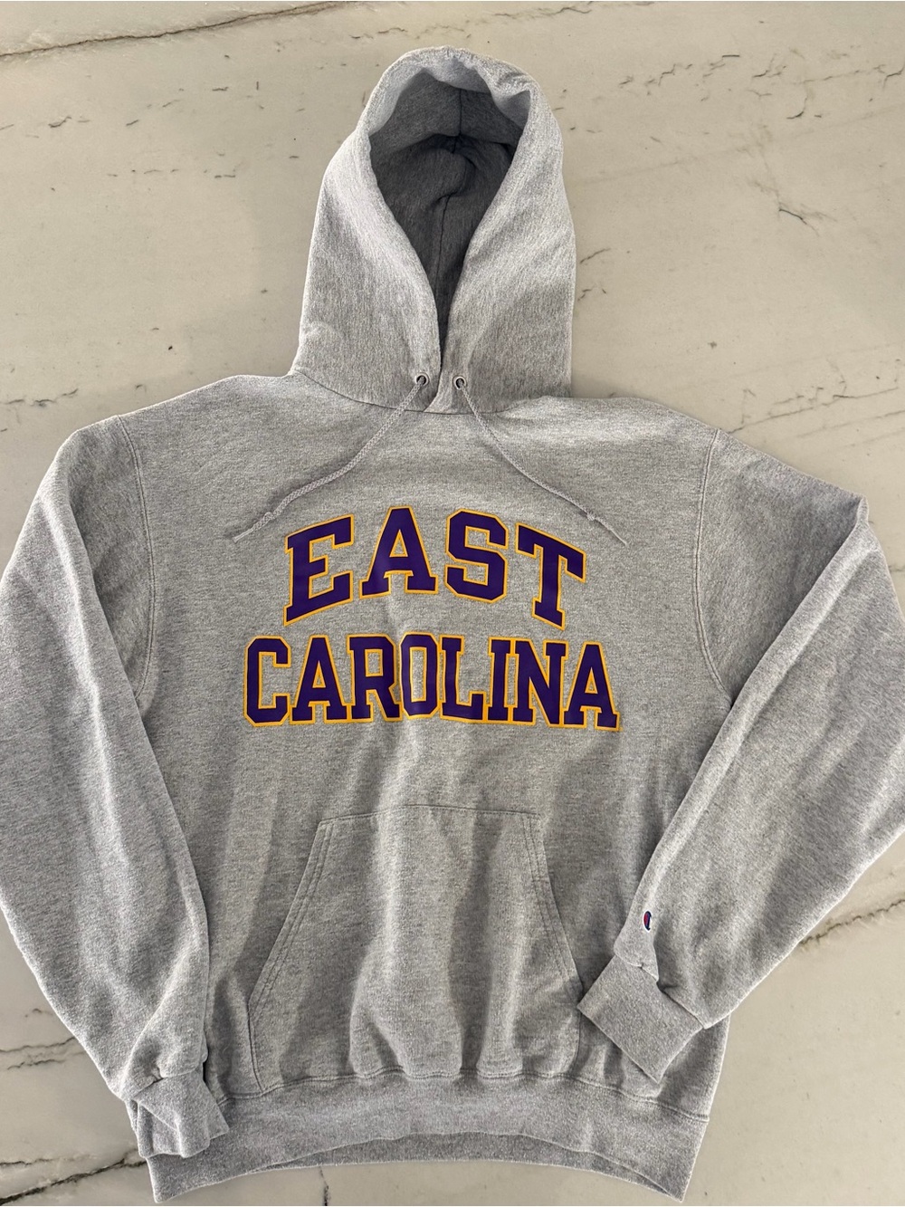 Champion East Carolina Pirates Gray Hoodie Pullover Men's Medium Long Sleeve ECU